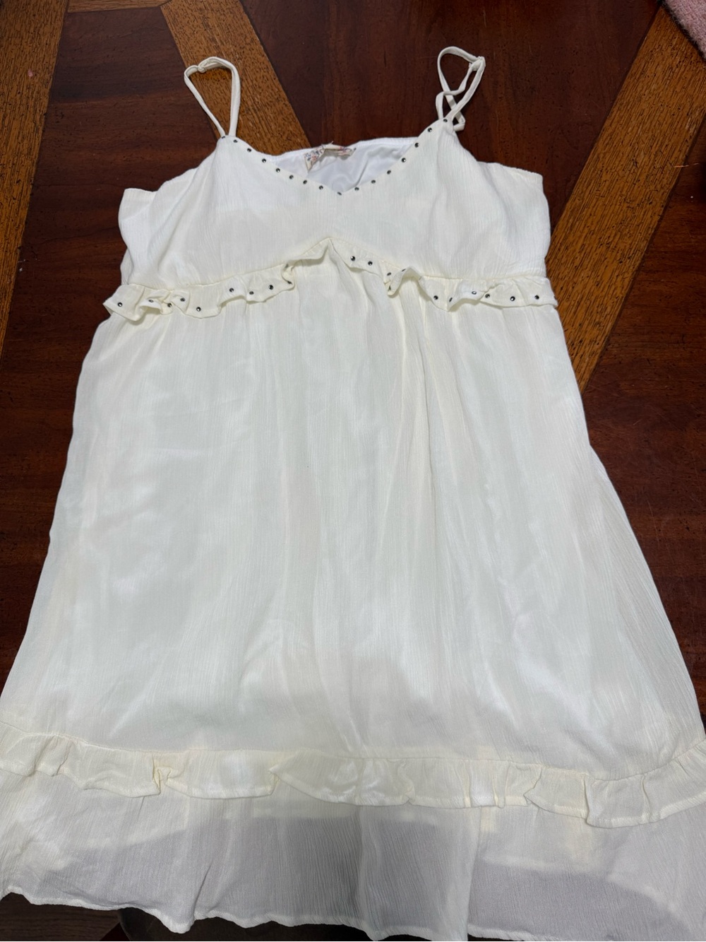 Pink Republic White Ruffle Studded Y2K Sundress XL NWOT
